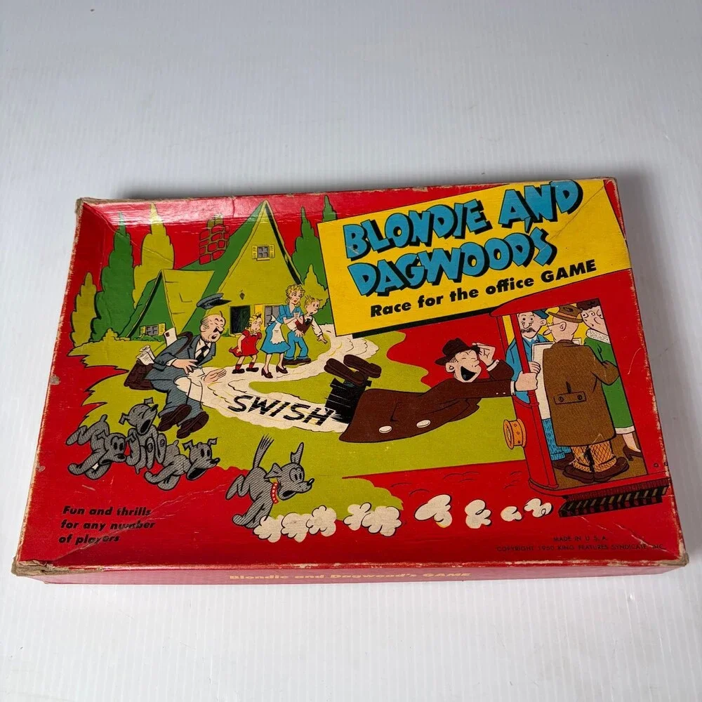 Blondie and Dagwood's Race for the Office Game 1950 Board Game Cardboard Spinner